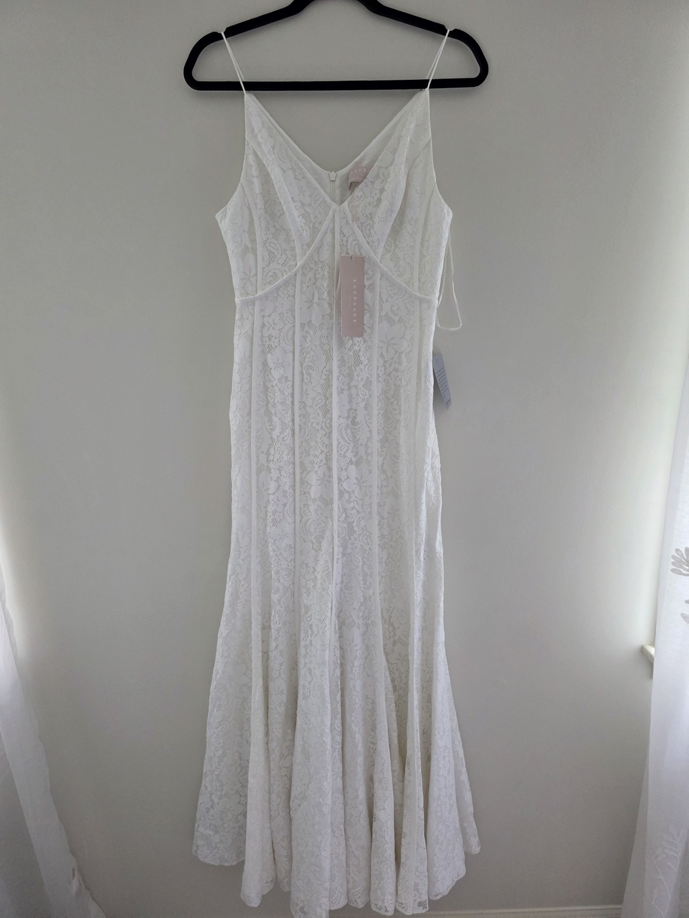 KEEPSAKE the Label White Lace Slip Maxi Gown